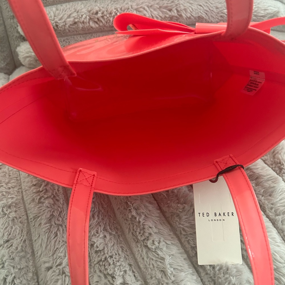 🧡🤎Ted Baker Pink/salmon Tote Bag - Picture 3 of 4